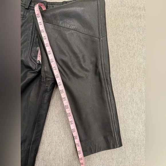 Vakko Straight Leg Leather Pants - Picture 12 of 14